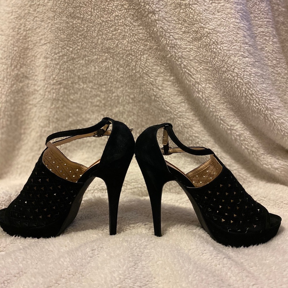 Peep Toe Black Heels - image 3